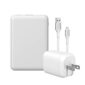 heyday White Portable Power Bank with Wall Charger and USB Cable
New in Box